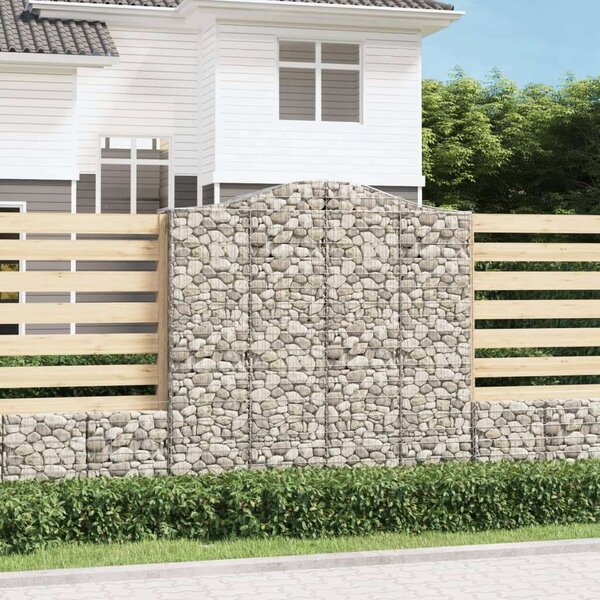 VidaXL 4 db íves horganyzott vas gabion kosár 200x50x200/220 cm