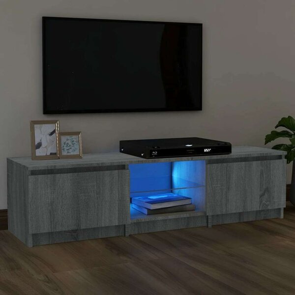VidaXL szürke sonoma színű TV-szekrény LED-ekkel 140 x 40 x 35,5 cm