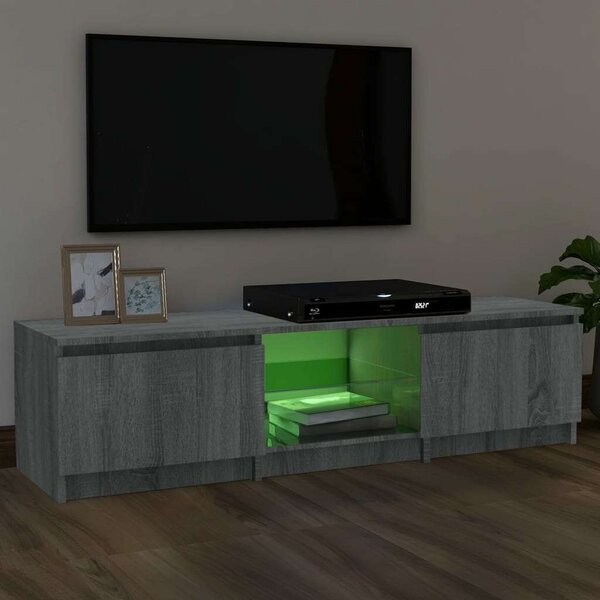VidaXL szürke sonoma színű TV-szekrény LED-ekkel 140 x 40 x 35,5 cm
