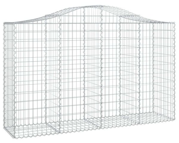 VidaXL 50 db íves horganyzott vas gabion kosár 200x50x120/140 cm
