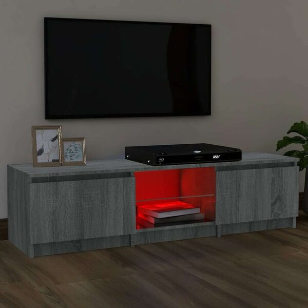 VidaXL szürke sonoma színű TV-szekrény LED-ekkel 140 x 40 x 35,5 cm