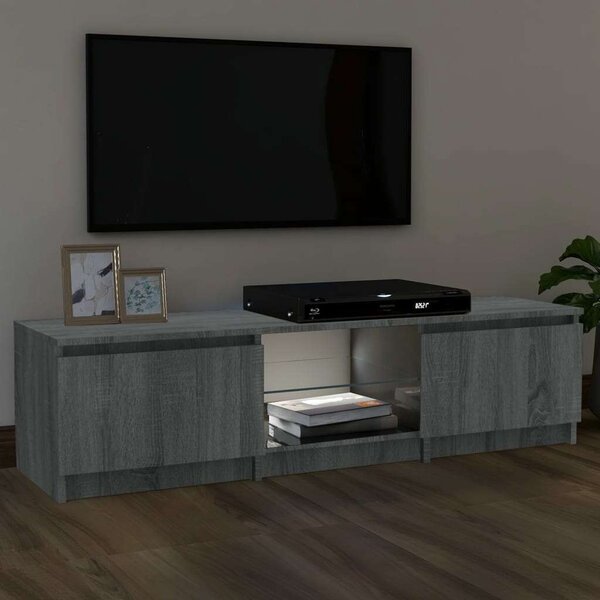 VidaXL szürke sonoma színű TV-szekrény LED-ekkel 140 x 40 x 35,5 cm