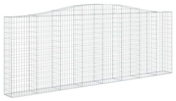 VidaXL 15 db íves horganyzott vas gabion kosár 400x30x140/160 cm