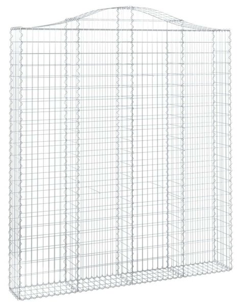 VidaXL 3 db íves horganyzott vas gabion kosár 200x30x220/240 cm