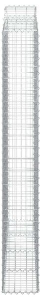 VidaXL 3 db íves horganyzott vas gabion kosár 200x30x220/240 cm