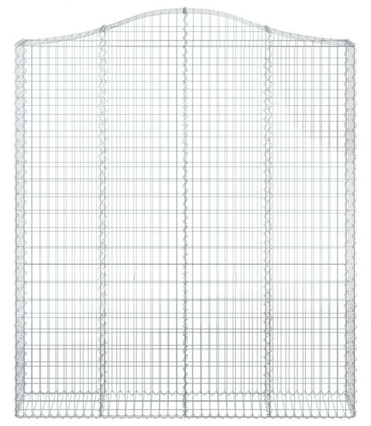 VidaXL 3 db íves horganyzott vas gabion kosár 200x30x220/240 cm