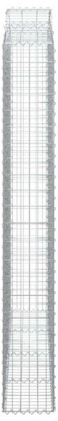 VidaXL 3 db íves horganyzott vas gabion kosár 200x30x220/240 cm