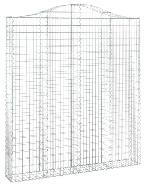 VidaXL 3 db íves horganyzott vas gabion kosár 200x30x220/240 cm