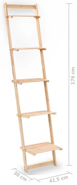 Cédrusfa létra fali polc 41,5 x 30 x 176 cm