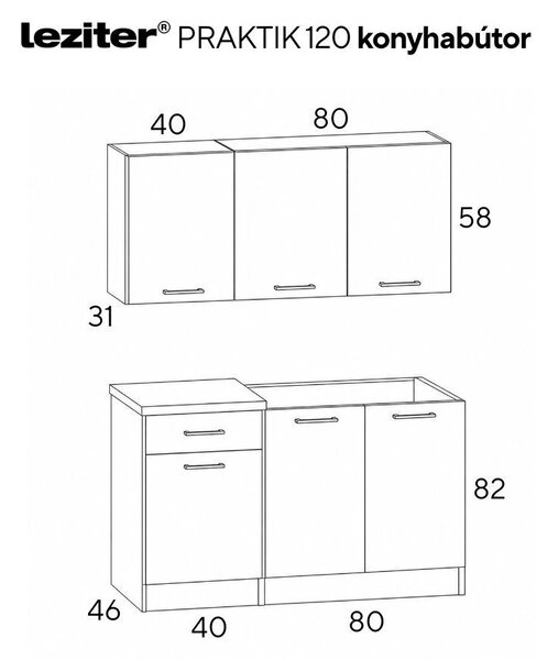 Praktik 120 panel konyhabútor