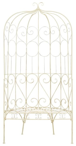 Fehér antik vas kerti pad 95 cm