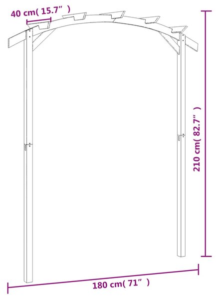 Kerti pergola impregnált fenyőfalécekből 180 x 210 x 40 cm