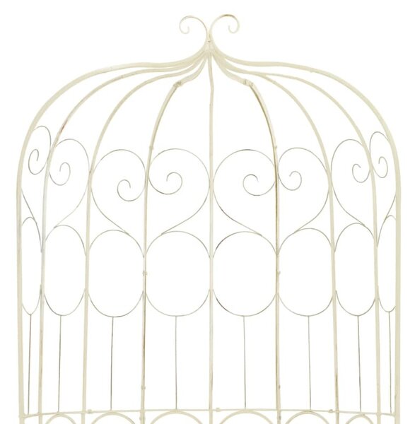 Fehér antik vas kerti pad 95 cm
