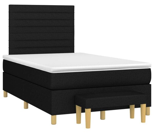 VidaXL Fekete Ágy Matraccal és Padlólappal - 120x200 cm