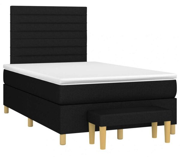 VidaXL Fekete Ágy Matraccal és Padlólappal - 120x200 cm