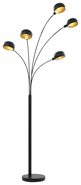 Fekete-arany állólámpa 200 cm 5 db E14 típusú foglalattal