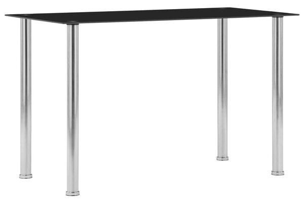 Fekete edzett üveg étkezőasztal 120 x 60 x 75 cm