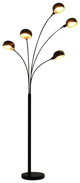 Fekete-arany állólámpa 200 cm 5 db E14 típusú foglalattal