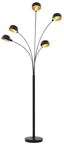 Fekete-arany állólámpa 200 cm 5 db E14 típusú foglalattal
