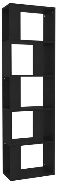 Fekete szerelt fa könyvszekrény/térelválasztó 45 x 24 x 159 cm