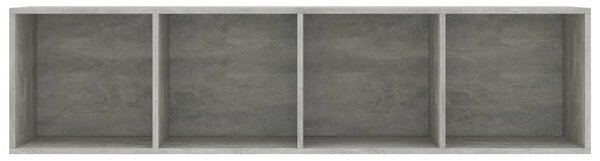 Betonszürke könyv-/TV-szekrény 143 x 30 x 36 cm