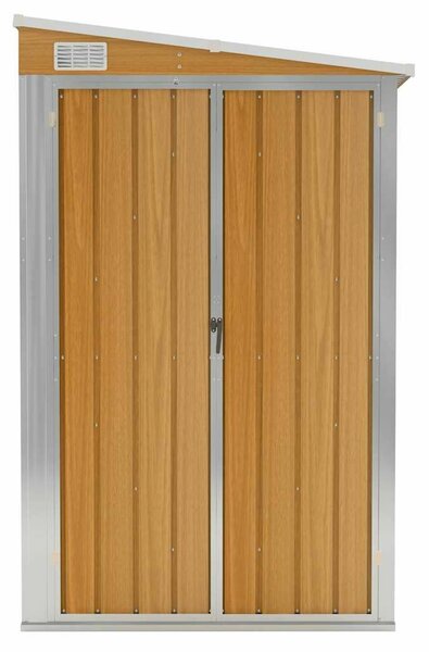 VidaXL barna acél falhoz erősíthető kerti fészer 118x100x178 cm