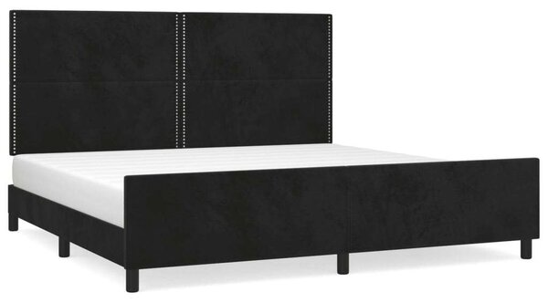 VidaXL fekete bársony ágykeret fejtámlával 200 x 200 cm