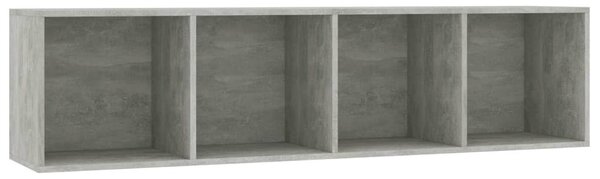 Betonszürke könyv-/TV-szekrény 143 x 30 x 36 cm