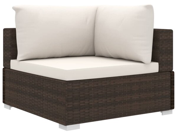 VidaXL 11 részes barna polyrattan kerti bútorszett párnákkal