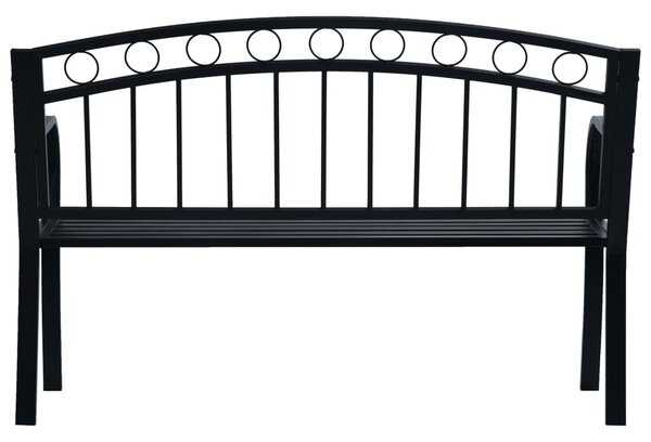 Fekete acél kerti pad 125 cm