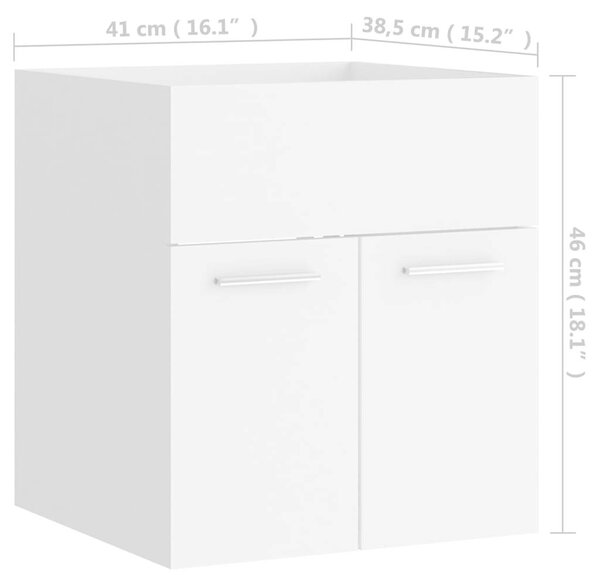 VidaXL Fehér Fürdőszoba Bútorszett - 3 részes