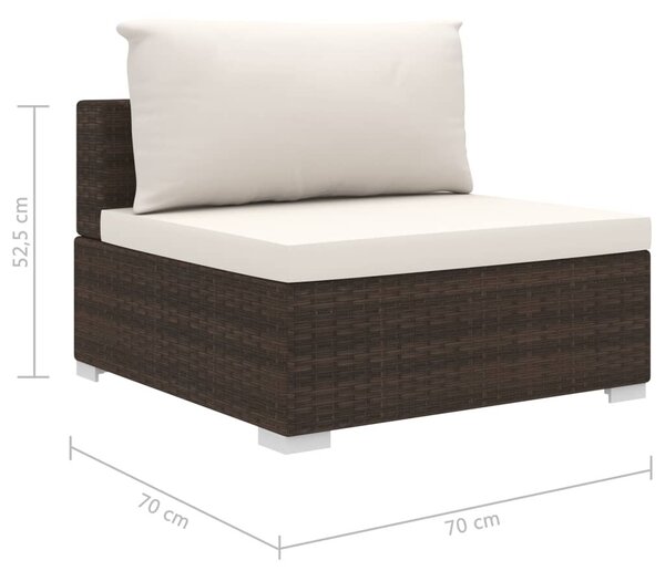 VidaXL 11 részes barna polyrattan kerti bútorszett párnákkal