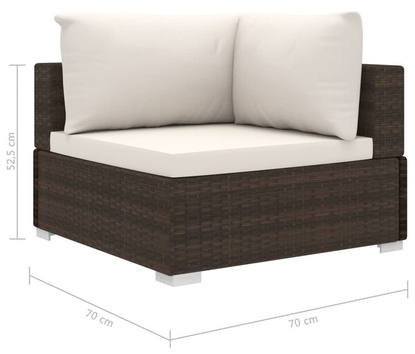 VidaXL 11 részes barna polyrattan kerti bútorszett párnákkal