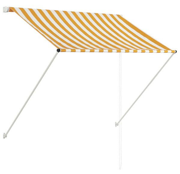 Feltekerhető sárga és fehér napellenző 100 x 150 cm