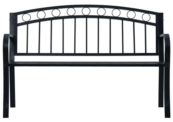 Fekete acél kerti pad 125 cm