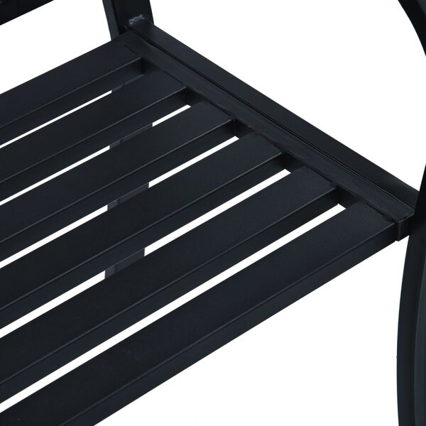 Fekete acél kerti pad 125 cm