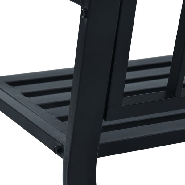 Fekete acél kerti pad 125 cm