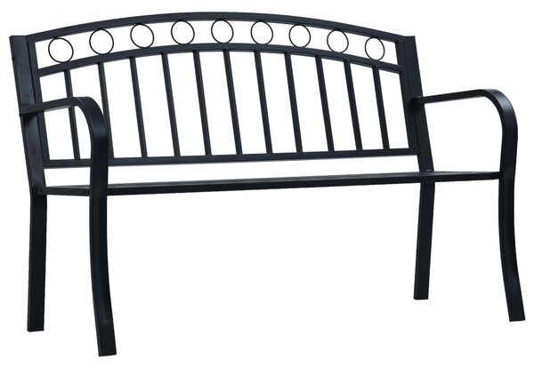 Fekete acél kerti pad 125 cm