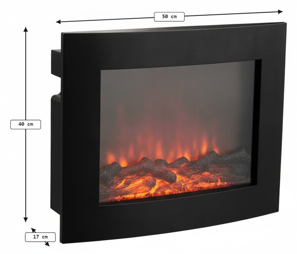 LED dekoráció modern kandalló COZY WARM 40x50 cm, fekete