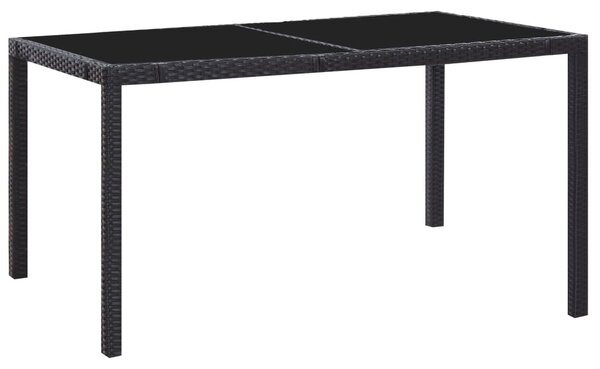 7 részes fekete kültéri polyrattan étkezőgarnitúra