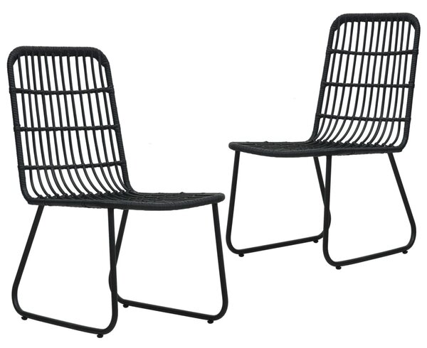 2 db fekete polyrattan kerti szék