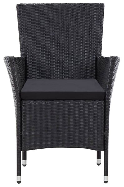 7 részes fekete kültéri polyrattan étkezőgarnitúra