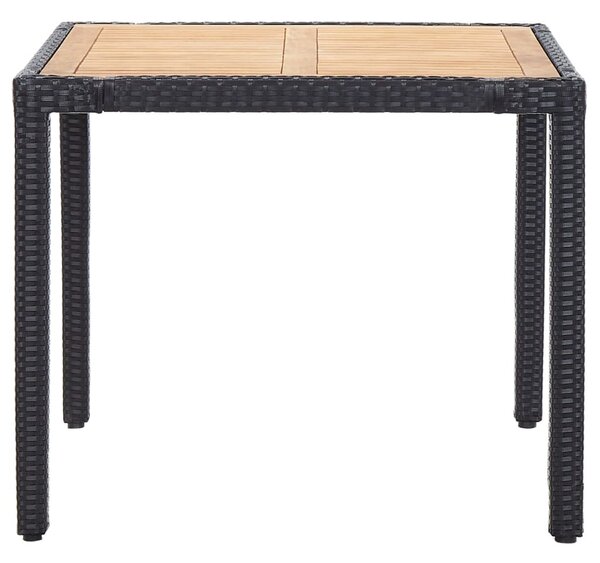 5 részes fekete polyrattan kültéri étkezőszett párnákkal