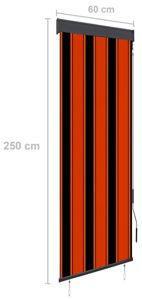 Narancssárga és barna kültéri roló 60 x 250 cm