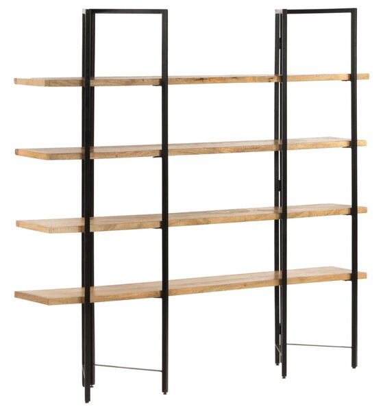4 szintes tömör mangófa könyvespolc 160 x 35 x 160 cm