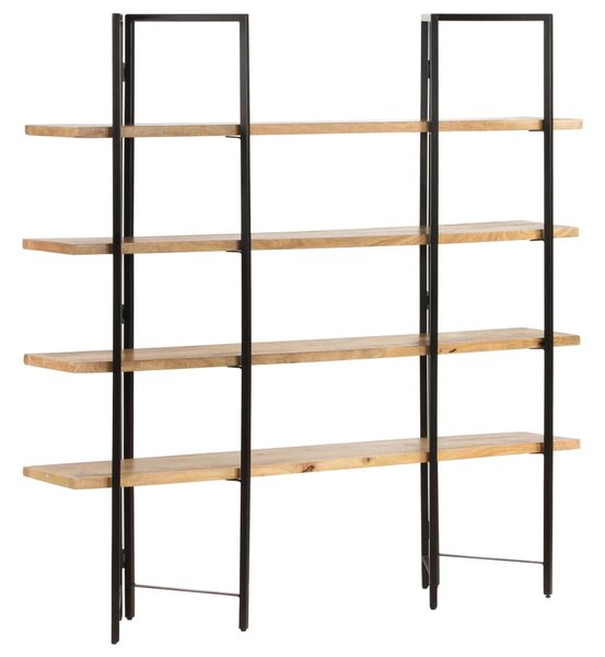 4 szintes tömör mangófa könyvespolc 160 x 35 x 160 cm