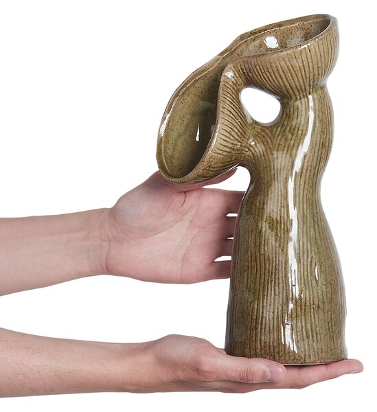 Virágtartó váza CALAMUS Kőcserép 28 cm Zöld