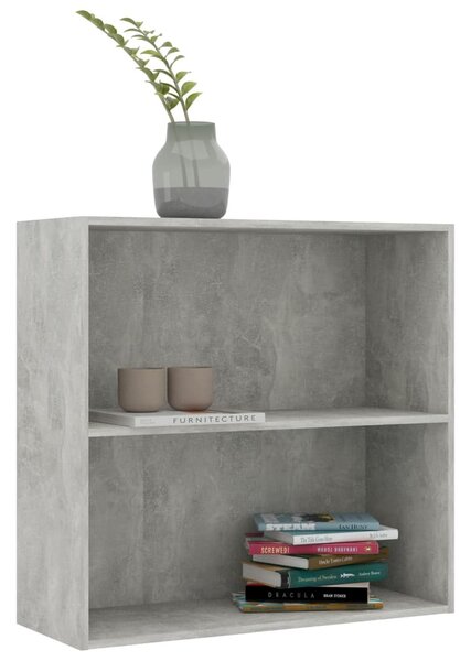 2 szintes betonszürke forgácslap könyvszekrény 80x30x76,5 cm