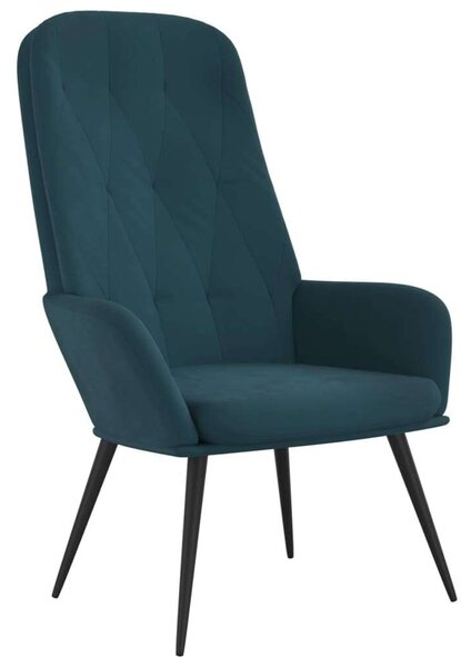 Bársony Pihenőfotel - Sötétkék - 70x77x98 cm