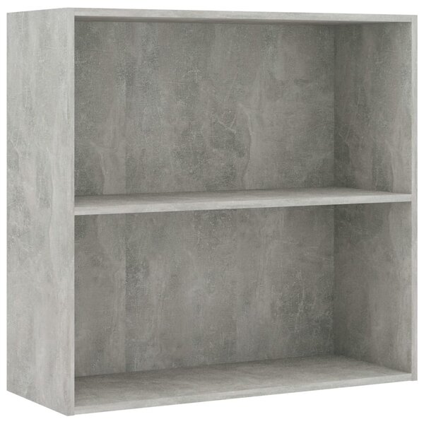 2 szintes betonszürke forgácslap könyvszekrény 80x30x76,5 cm
